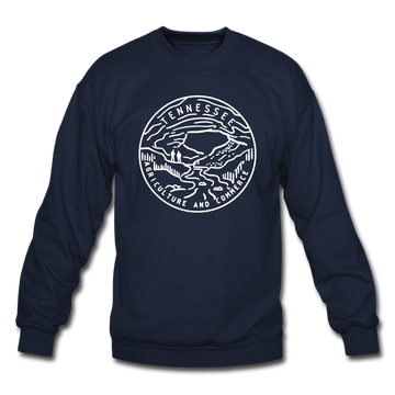 Tennessee Sweatshirt - State Design Tennessee Crewneck Sweatshirt - navy