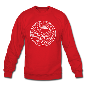 Tennessee Sweatshirt - State Design Tennessee Crewneck Sweatshirt - red