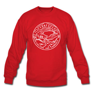 Tennessee Sweatshirt - State Design Tennessee Crewneck Sweatshirt - red