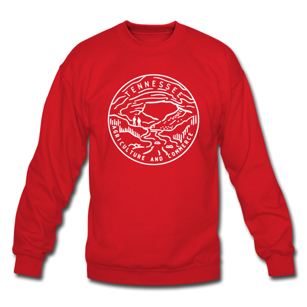 Tennessee Sweatshirt - State Design Tennessee Crewneck Sweatshirt - red