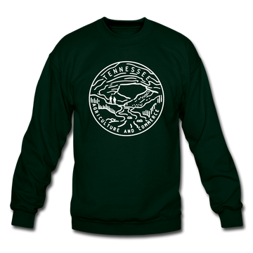 Tennessee Sweatshirt - State Design Tennessee Crewneck Sweatshirt - forest green