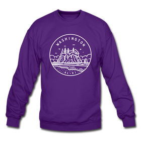 Washington Sweatshirt - State Design Washington Crewneck Sweatshirt - purple
