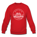 Washington Sweatshirt - State Design Washington Crewneck Sweatshirt - red