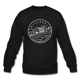 Wisconsin Sweatshirt - State Design Wisconsin Crewneck Sweatshirt - black
