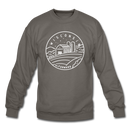 Wisconsin Sweatshirt - State Design Wisconsin Crewneck Sweatshirt - asphalt gray