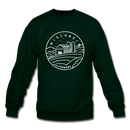 Wisconsin Sweatshirt - State Design Wisconsin Crewneck Sweatshirt - forest green