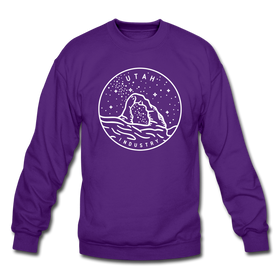 Utah Sweatshirt - State Design Utah Crewneck Sweatshirt - purple
