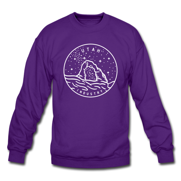 Utah Sweatshirt - State Design Utah Crewneck Sweatshirt - purple