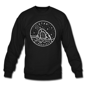 Utah Sweatshirt - State Design Utah Crewneck Sweatshirt - black