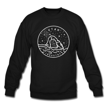 Utah Sweatshirt - State Design Utah Crewneck Sweatshirt - black