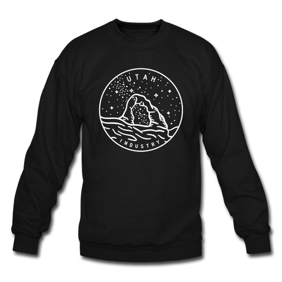 Utah Sweatshirt - State Design Utah Crewneck Sweatshirt - black