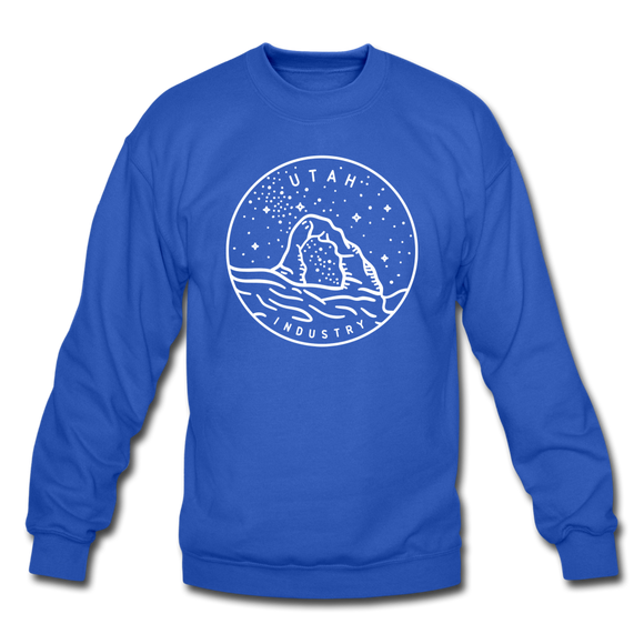 Utah Sweatshirt - State Design Utah Crewneck Sweatshirt - royal blue
