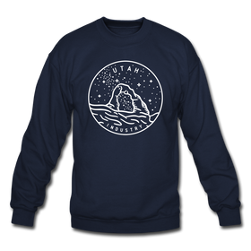Utah Sweatshirt - State Design Utah Crewneck Sweatshirt - navy