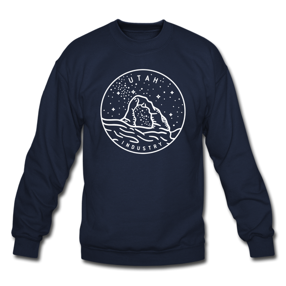 Utah Sweatshirt - State Design Utah Crewneck Sweatshirt - navy