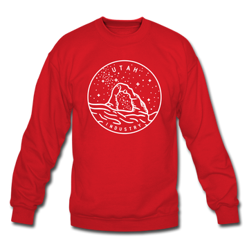 Utah Sweatshirt - State Design Utah Crewneck Sweatshirt - red