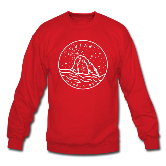 Utah Sweatshirt - State Design Utah Crewneck Sweatshirt - red