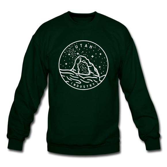 Utah Sweatshirt - State Design Utah Crewneck Sweatshirt - forest green