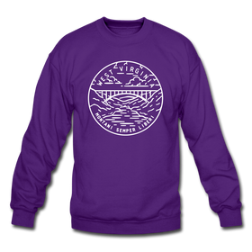 West Virginia Sweatshirt - State Design West Virginia Crewneck Sweatshirt - purple