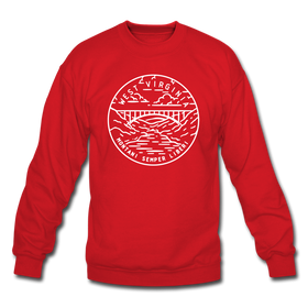 West Virginia Sweatshirt - State Design West Virginia Crewneck Sweatshirt - red