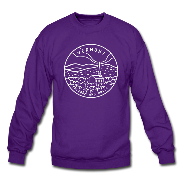 Vermont Sweatshirt - State Design Vermont Crewneck Sweatshirt - purple