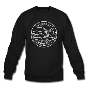 Vermont Sweatshirt - State Design Vermont Crewneck Sweatshirt - black