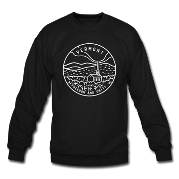 Vermont Sweatshirt - State Design Vermont Crewneck Sweatshirt - black