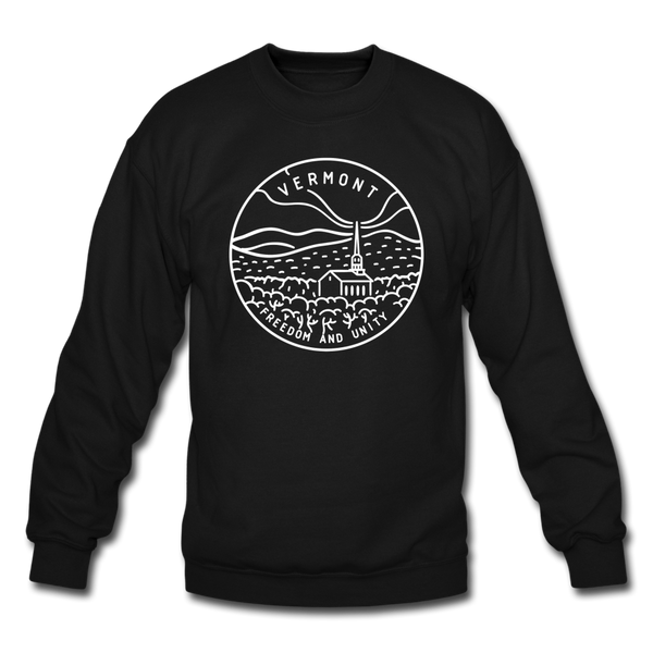 Vermont Sweatshirt - State Design Vermont Crewneck Sweatshirt - black