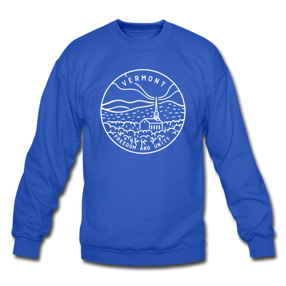 Vermont Sweatshirt - State Design Vermont Crewneck Sweatshirt - royal blue