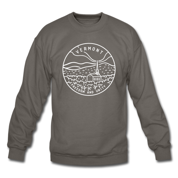 Vermont Sweatshirt - State Design Vermont Crewneck Sweatshirt - asphalt gray