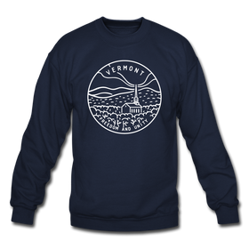 Vermont Sweatshirt - State Design Vermont Crewneck Sweatshirt - navy