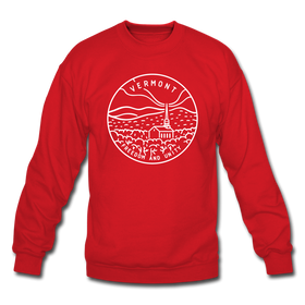 Vermont Sweatshirt - State Design Vermont Crewneck Sweatshirt - red