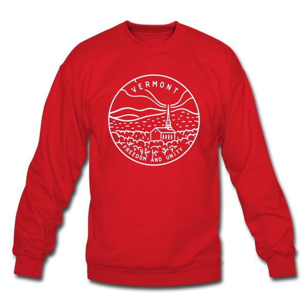 Vermont Sweatshirt - State Design Vermont Crewneck Sweatshirt - red