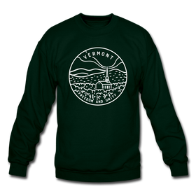 Vermont Sweatshirt - State Design Vermont Crewneck Sweatshirt - forest green