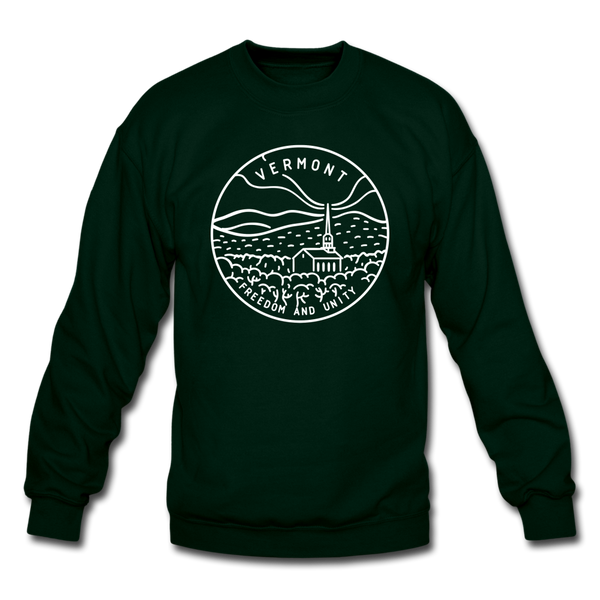 Vermont Sweatshirt - State Design Vermont Crewneck Sweatshirt - forest green