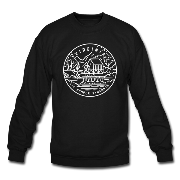 Virginia Sweatshirt - State Design Virginia Crewneck Sweatshirt - black