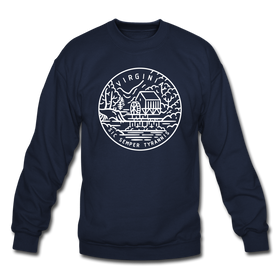 Virginia Sweatshirt - State Design Virginia Crewneck Sweatshirt - navy