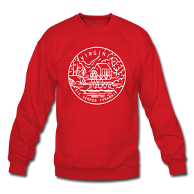 Virginia Sweatshirt - State Design Virginia Crewneck Sweatshirt - red
