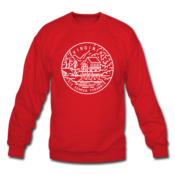 Virginia Sweatshirt - State Design Virginia Crewneck Sweatshirt - red