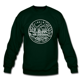 Virginia Sweatshirt - State Design Virginia Crewneck Sweatshirt - forest green