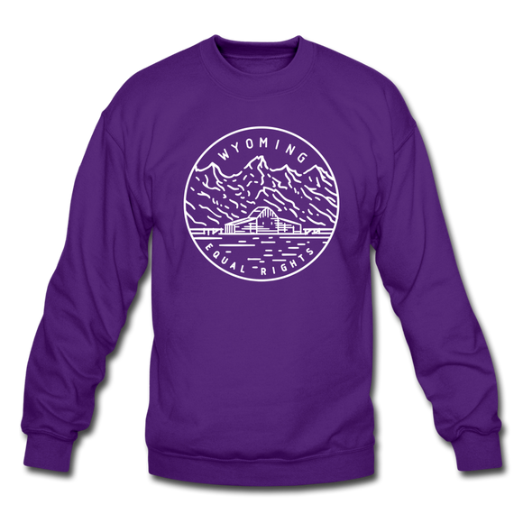 Wyoming Sweatshirt - State Design Wyoming Crewneck Sweatshirt - purple