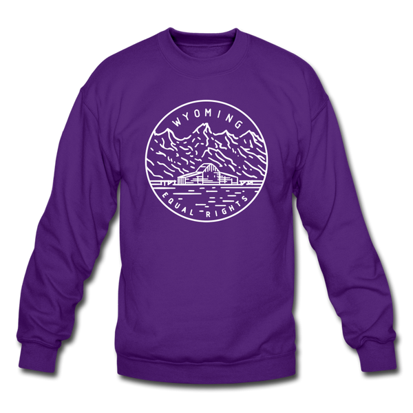 Wyoming Sweatshirt - State Design Wyoming Crewneck Sweatshirt - purple