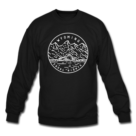 Wyoming Sweatshirt - State Design Wyoming Crewneck Sweatshirt - black