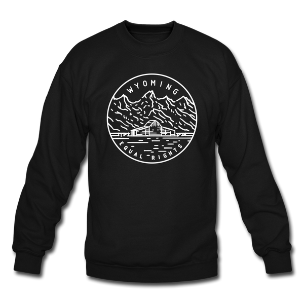 Wyoming Sweatshirt - State Design Wyoming Crewneck Sweatshirt - black