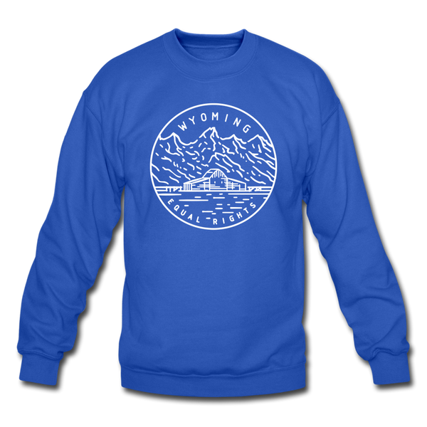 Wyoming Sweatshirt - State Design Wyoming Crewneck Sweatshirt - royal blue