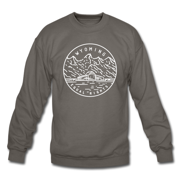 Wyoming Sweatshirt - State Design Wyoming Crewneck Sweatshirt - asphalt gray