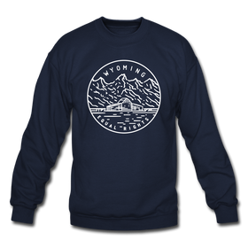Wyoming Sweatshirt - State Design Wyoming Crewneck Sweatshirt - navy