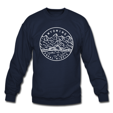 Wyoming Sweatshirt - State Design Wyoming Crewneck Sweatshirt - navy