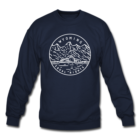 Wyoming Sweatshirt - State Design Wyoming Crewneck Sweatshirt - navy