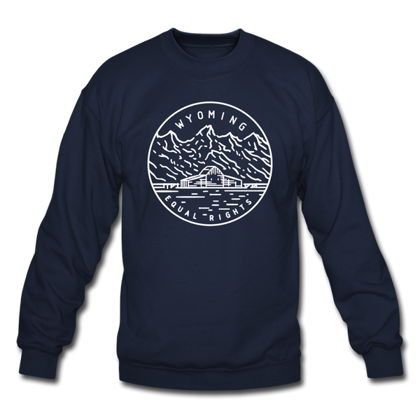 Wyoming Sweatshirt - State Design Wyoming Crewneck Sweatshirt - navy