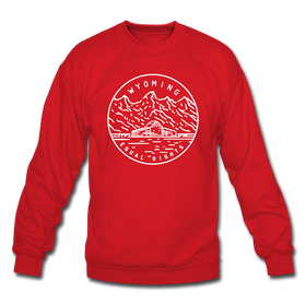 Wyoming Sweatshirt - State Design Wyoming Crewneck Sweatshirt - red